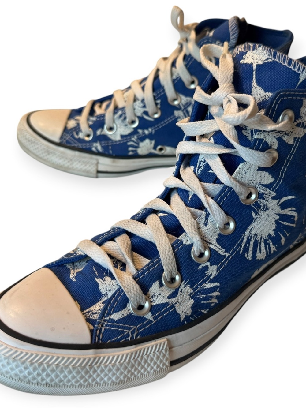 Converse Blue Floral High-Top Sneakers for Women
